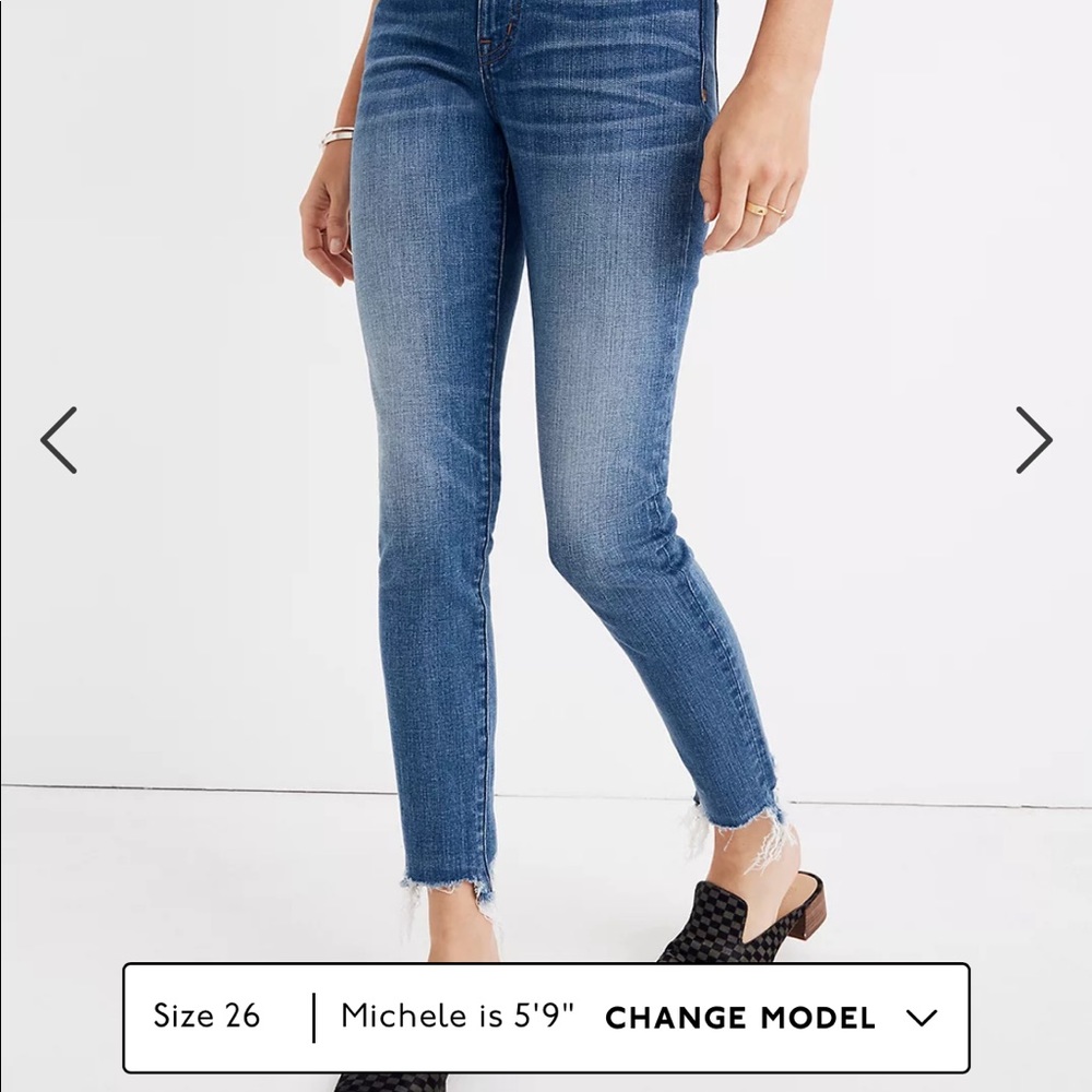 Madewell 9” high rise skinny crop jeans